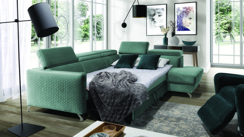 Marozzo sarokkanapé ágynak nyitva