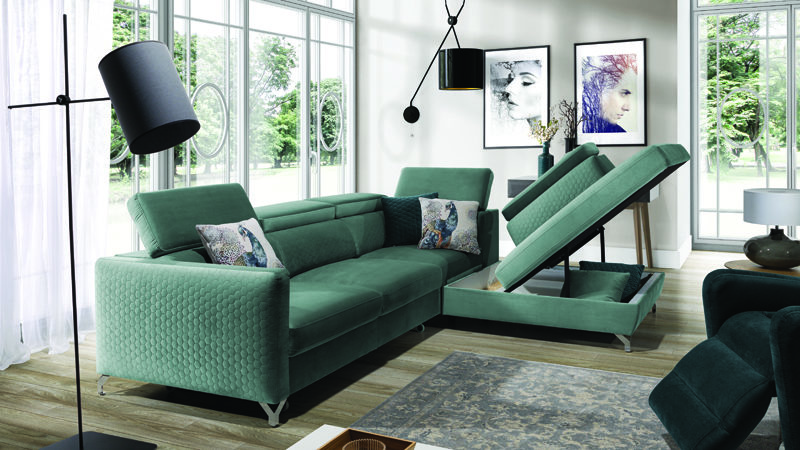 Marozzo sarokkanapé felnyíló ágyneműtartóval