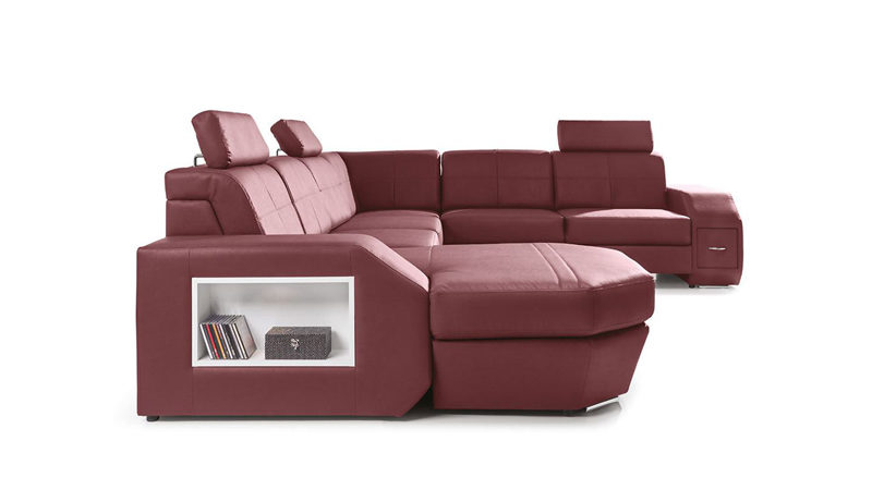 Napoli U alakú kanapé beépített polccal