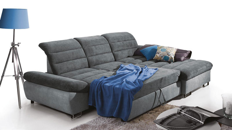 Roma sarokkanapé ágynak nyitva