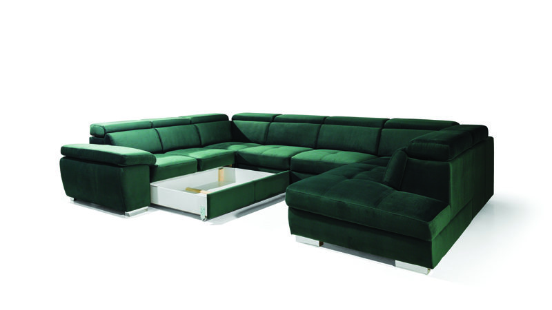 Rosso U kanapé fiókos ágyneműtartóval