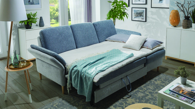 Sori L kanapé ágynak nyitva