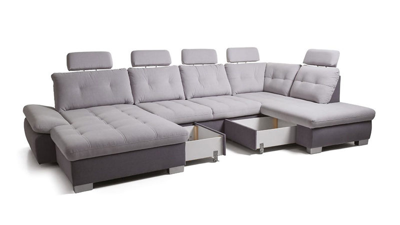 Cremona sarokkanapé dupla fiókos tárolóval